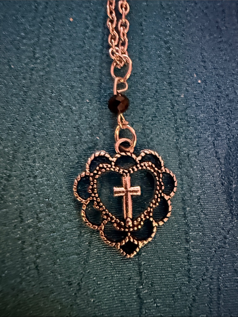 Delicate Silver Heart Cross Pendant Necklace - Women Jewelry